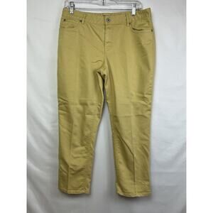J. Jill Denim Women's Size 10 Pale Yellow Cropped Straight Leg Jeans